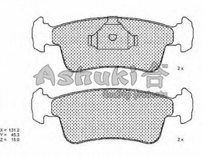 ASHUKI k01203 -  Комплект тормозных колодок, дисковый тормоз