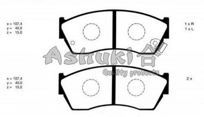 ASHUKI k01206 -  Комплект тормозных колодок, дисковый тормоз