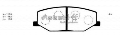 ASHUKI k01207 -  Комплект тормозных колодок, дисковый тормоз