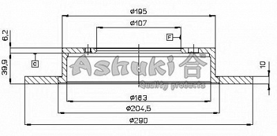 ASHUKI k01605 -  Тормозной диск