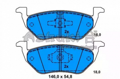 ASHUKI m07540 -  Комплект тормозных колодок, дисковый тормоз