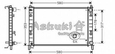 ASHUKI m55315 -  Радиатор, охлаждение двигателя