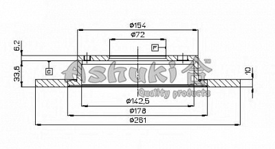 ASHUKI m60615 -  Тормозной диск