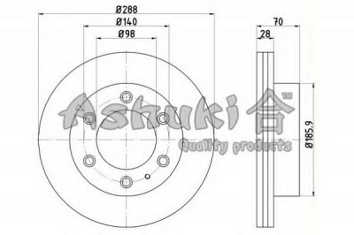 ASHUKI m60825 -  Тормозной диск