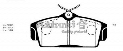 ASHUKI n00932 -  Комплект тормозных колодок, дисковый тормоз