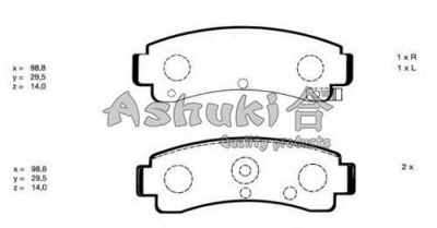 ASHUKI n01186 -  Комплект тормозных колодок, дисковый тормоз