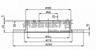 ASHUKI n01445 -  Тормозной диск