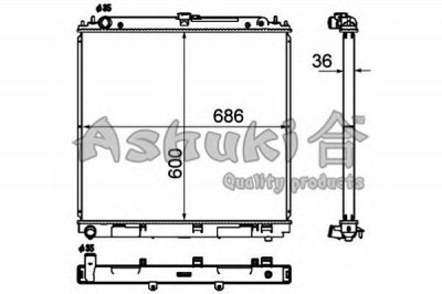ASHUKI n65666 -  Радиатор, охлаждение двигателя