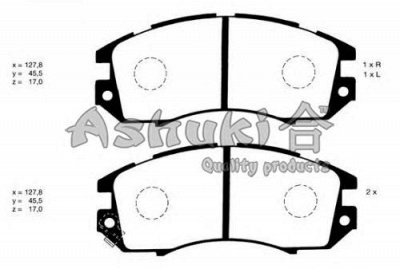 ASHUKI s01108 -  Комплект тормозных колодок, дисковый тормоз