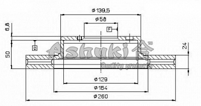 ASHUKI s01608 -  Тормозной диск