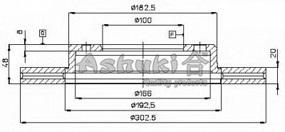 ASHUKI t60242 -  Тормозной диск