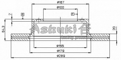 ASHUKI t60295 -  Тормозной диск
