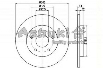 ASHUKI us104354 -  Тормозной диск