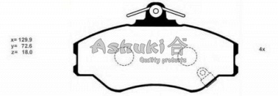 ASHUKI y02601 -  Комплект тормозных колодок, дисковый тормоз