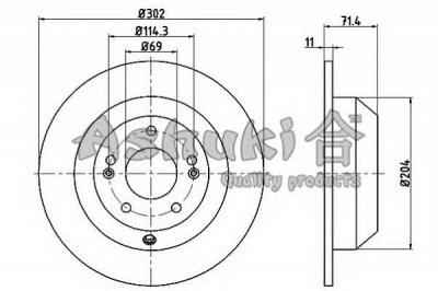 ASHUKI y08950 -  Тормозной диск