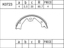 ASIMCO k0723 -  Комплект тормозных колодок