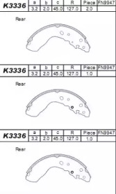 ASIMCO k3336 -  Комплект тормозных колодок