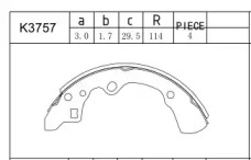ASIMCO k3757 -  Комплект тормозных колодок