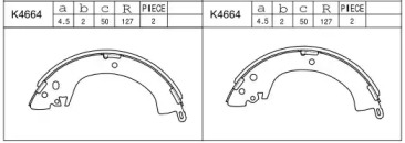 ASIMCO k4664 -  Колодки тормозные барабанные, комплект