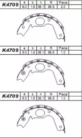 ASIMCO k4709 -  Комплект тормозных колодок