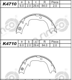 ASIMCO k4710 -  Комплект тормозных колодок