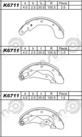 ASIMCO k6711 -  Комплект тормозных колодок