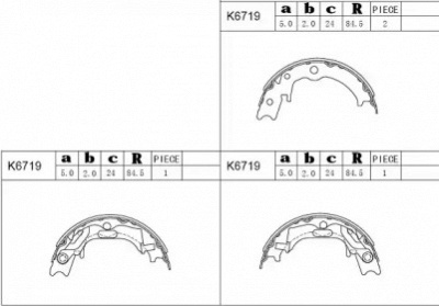 ASIMCO k6719 -  Комплект тормозных колодок