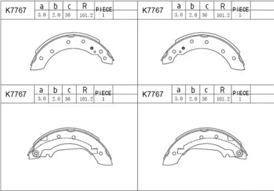 ASIMCO k7767 -  Комплект тормозных колодок