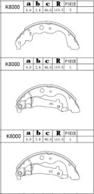 ASIMCO k8000 -  Комплект тормозных колодок