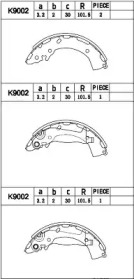 ASIMCO k9002 -  Комплект тормозных колодок