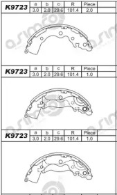 ASIMCO k9723 -  Колодки тормозные барабанные, комплект