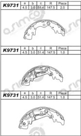 ASIMCO k9731 -  Комплект тормозных колодок