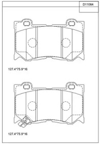 ASIMCO kd11064 -  Колодки тормозные дисковые передние, комплект