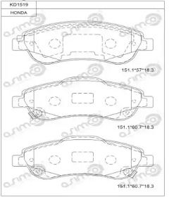 ASIMCO kd1519 -  Колодки тормозные дисковые передние, комплект