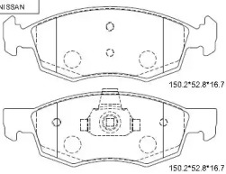 ASIMCO kd1521 -  Колодки тормозные дисковые передние, комплект