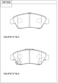 ASIMCO kd1542 -  Комплект тормозных колодок, дисковый тормоз