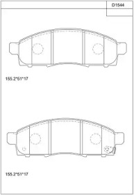 ASIMCO kd1544 -  Колодки тормозные дисковые передние, комплект