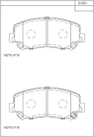 ASIMCO kd1551 -  Колодки тормозные дисковые передние, комплект
