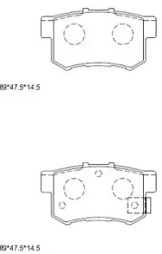 ASIMCO kd1702 -  Колодки тормозные дисковые задниеие, комплект