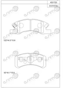 ASIMCO kd1723 -  Комплект тормозных колодок, дисковый тормоз