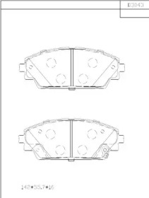 ASIMCO kd3043 -  Комплект тормозных колодок, дисковый тормоз