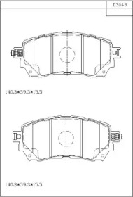 ASIMCO kd3049 -  Комплект тормозных колодок, дисковый тормоз