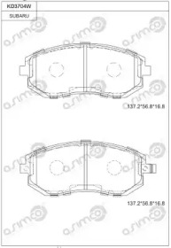 ASIMCO kd3704w -  Комплект тормозных колодок, дисковый тормоз
