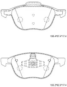 ASIMCO kd3726 -  Колодки тормозные дисковые передние, комплект
