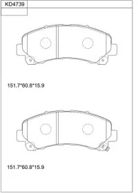 ASIMCO kd4739 -  Комплект тормозных колодок, дисковый тормоз