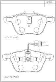 ASIMCO kd6006 -  Колодки тормозные дисковые передние, комплект