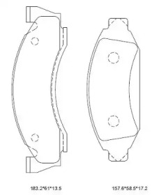 ASIMCO kd6325 -  Комплект тормозных колодок, дисковый тормоз