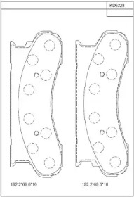 ASIMCO kd6328 -  Комплект тормозных колодок, дисковый тормоз