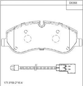 ASIMCO kd6368 -  Комплект тормозных колодок, дисковый тормоз