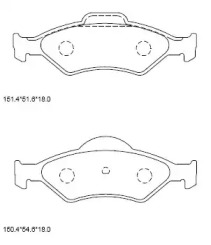ASIMCO kd6516 -  Комплект тормозных колодок, дисковый тормоз